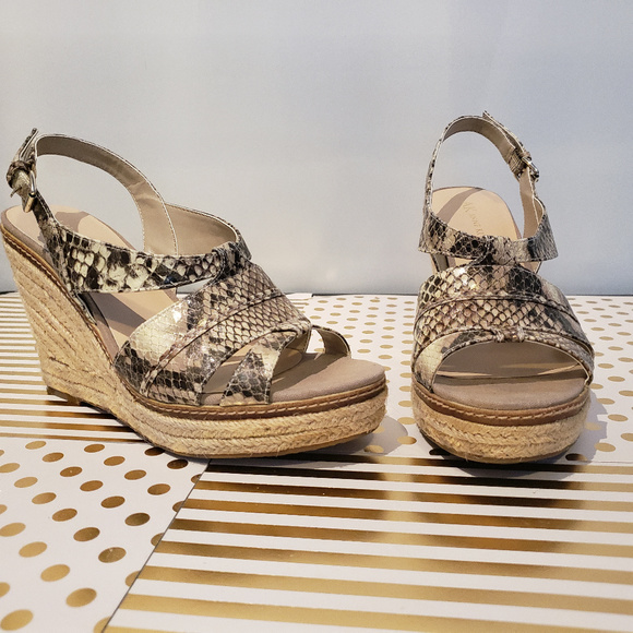 Anne Klein snake skin espadrille wedge - Picture 1 of 8